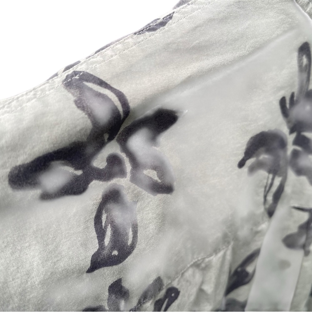 Mango Man Olive and Black Floral Ling Sleeve Button Down Shirt, 100% Cotton, L - Picture 4 of 6